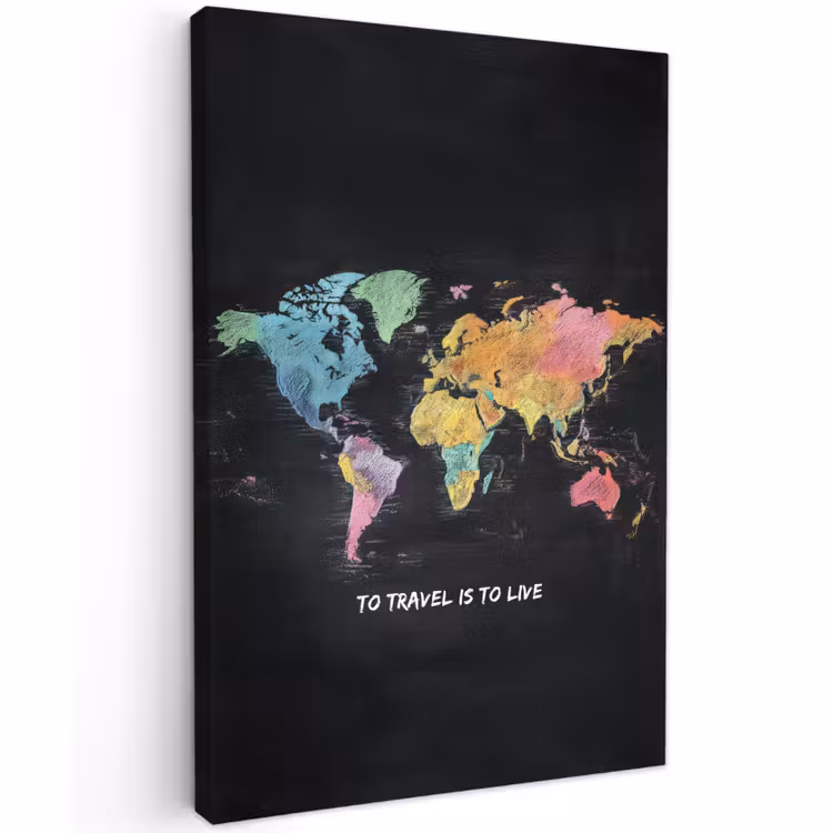 Buiten canvas - Kaart - Krijt - Regenboog - Quote — 1