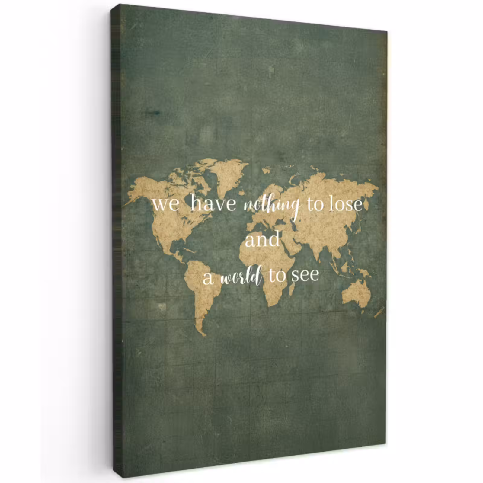 Buiten canvas - Quote - Vintage - Wereldkaart - Oud — 1