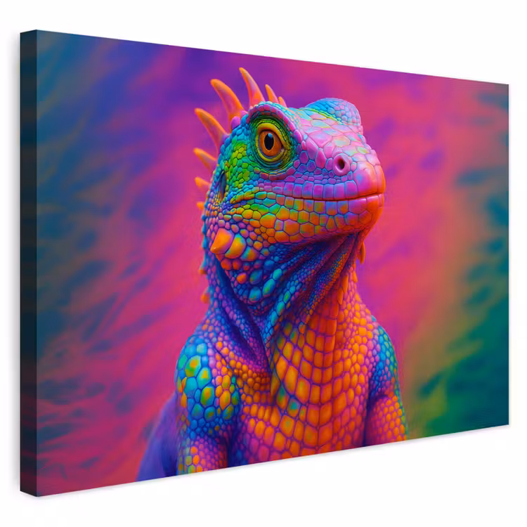 Buiten canvas - Kameleon - Dieren - Neon - Kleur — 1