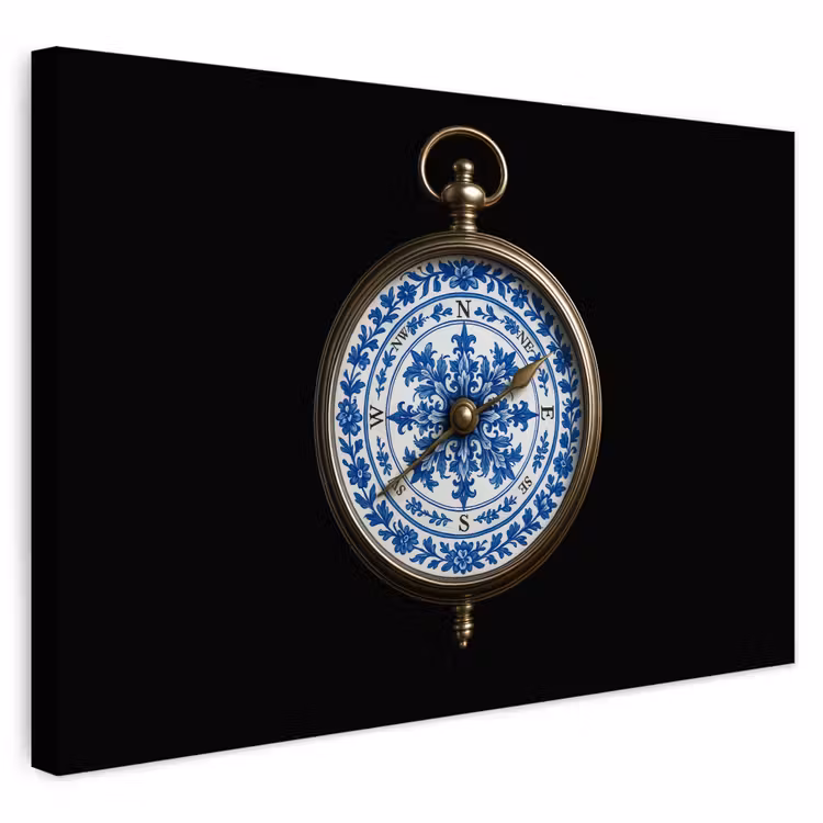 Buiten canvas - Kompas - Delfts blauw - Zwart — 1