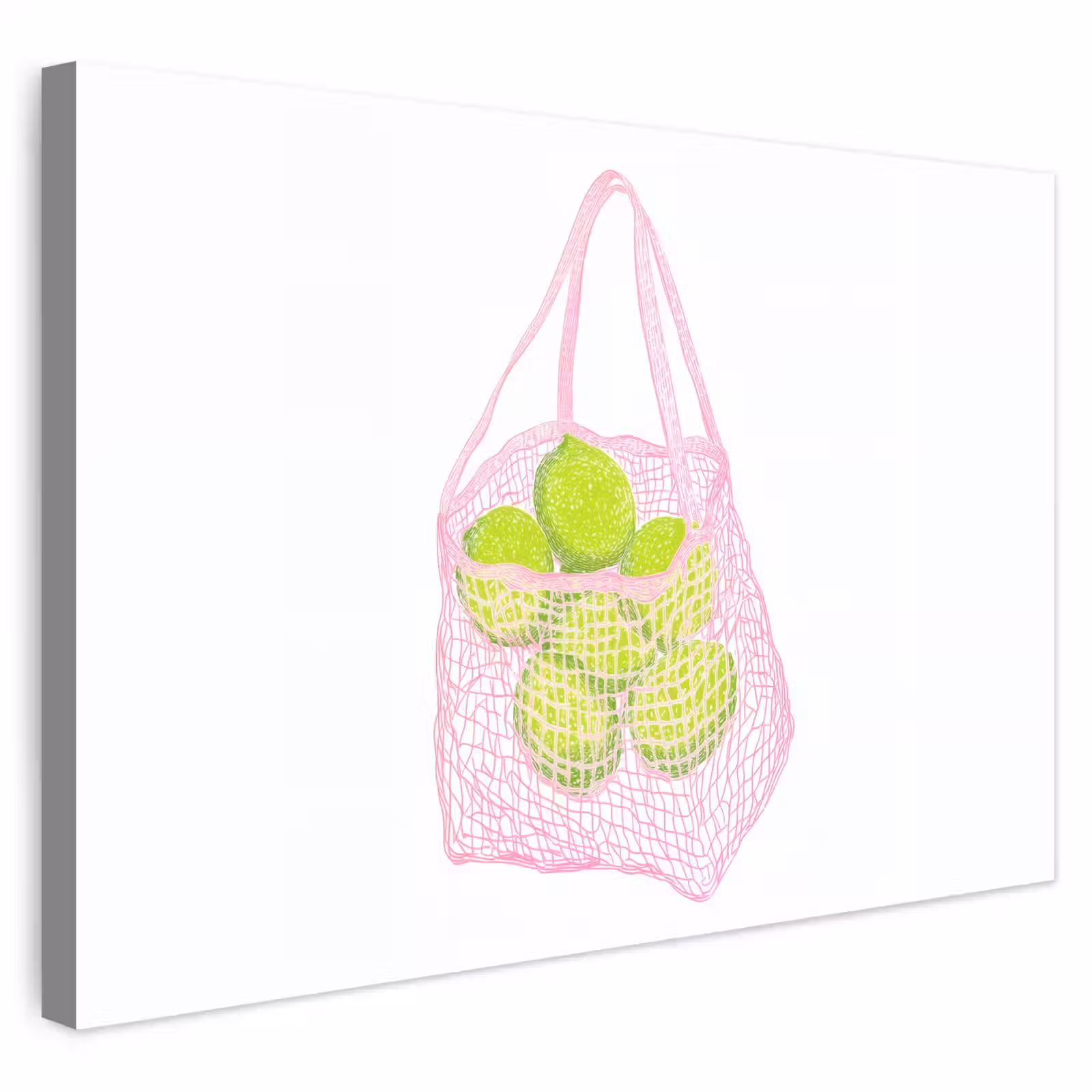Buiten canvas - Netzakje - Roze - Illustratie - Limoenen — 1