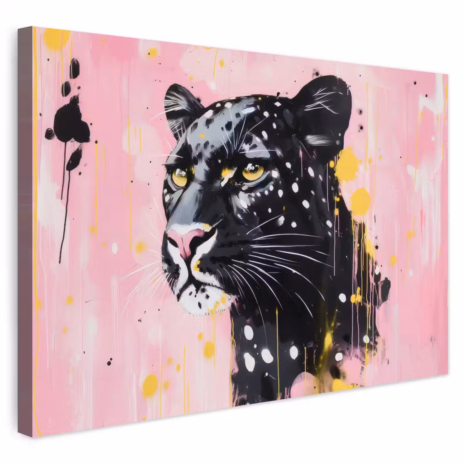 Buiten canvas - Zwart - Panter - Roze - Abstract — 1