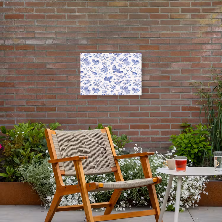 Buiten canvas - Birds - Flowers - Blue — 2