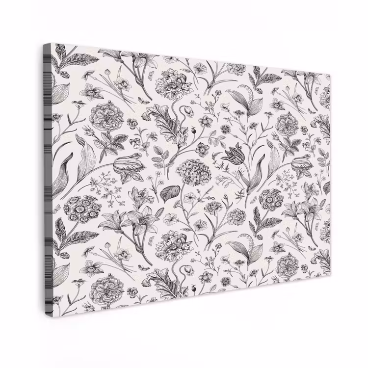 Buiten canvas - Classic - Black - White - Floral — 1