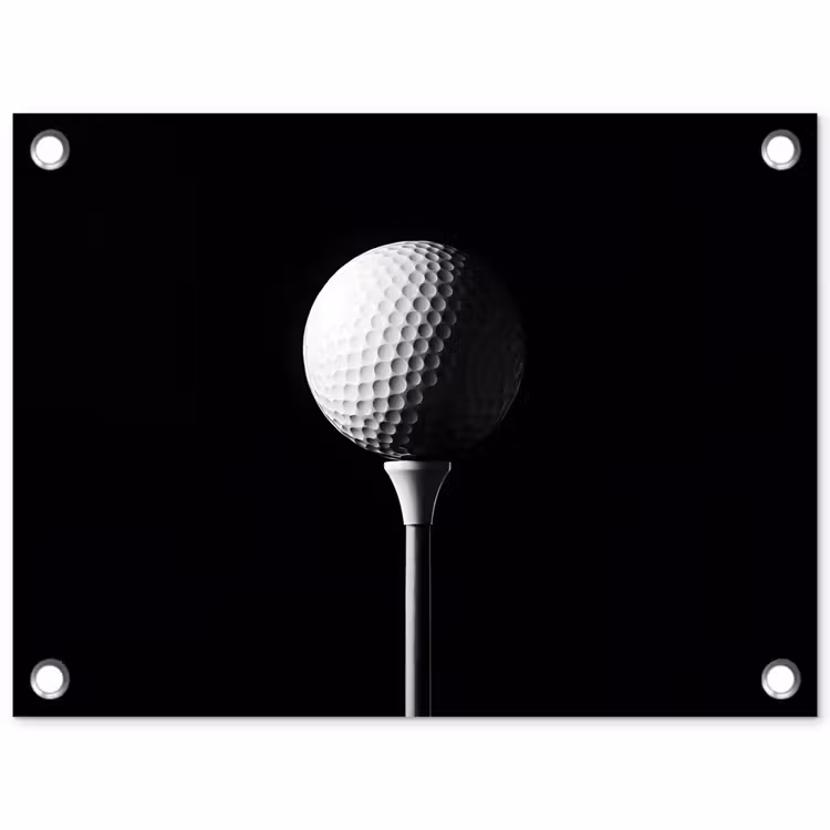 Tuinposter - Golfbal - Minimalistisch - Wit — 1