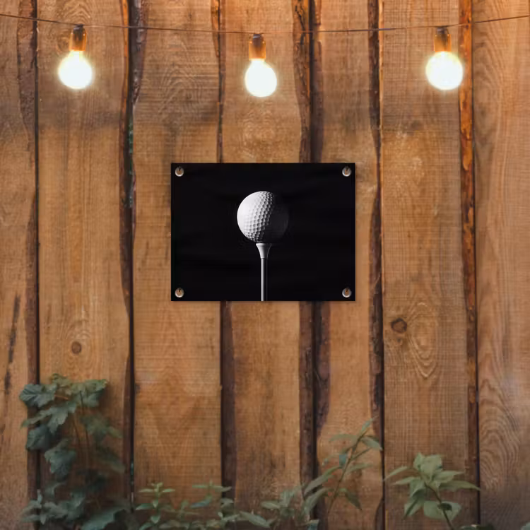 Tuinposter - Golfbal - Minimalistisch - Wit — 2