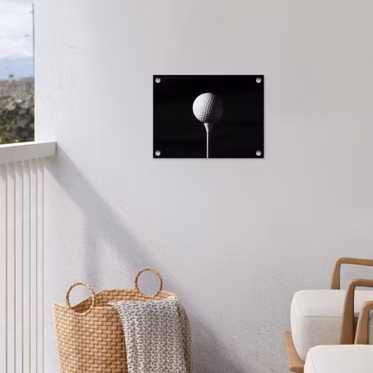 Tuinposter - Golfbal - Minimalistisch - Wit — 5
