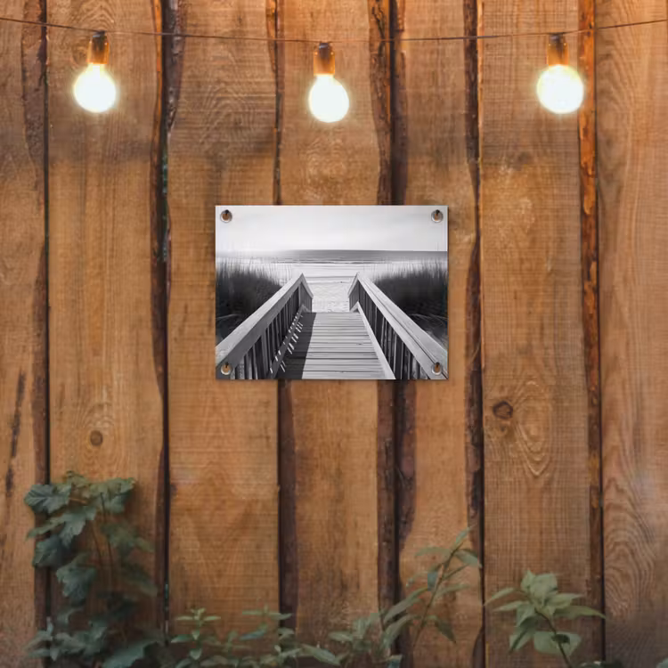 Tuinposter - Loopbrug - Hout - Strand - Zee — 3