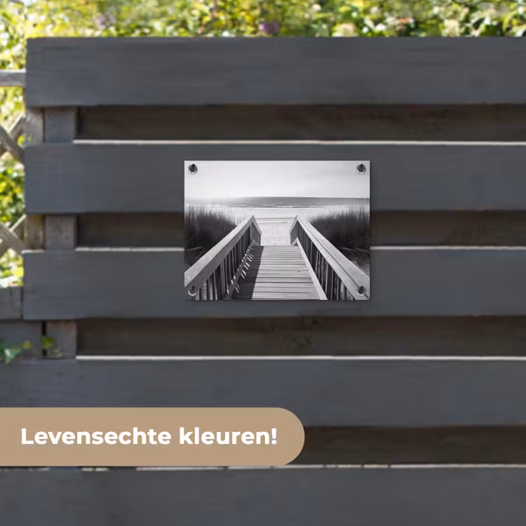 Tuinposter - Loopbrug - Hout - Strand - Zee — 6