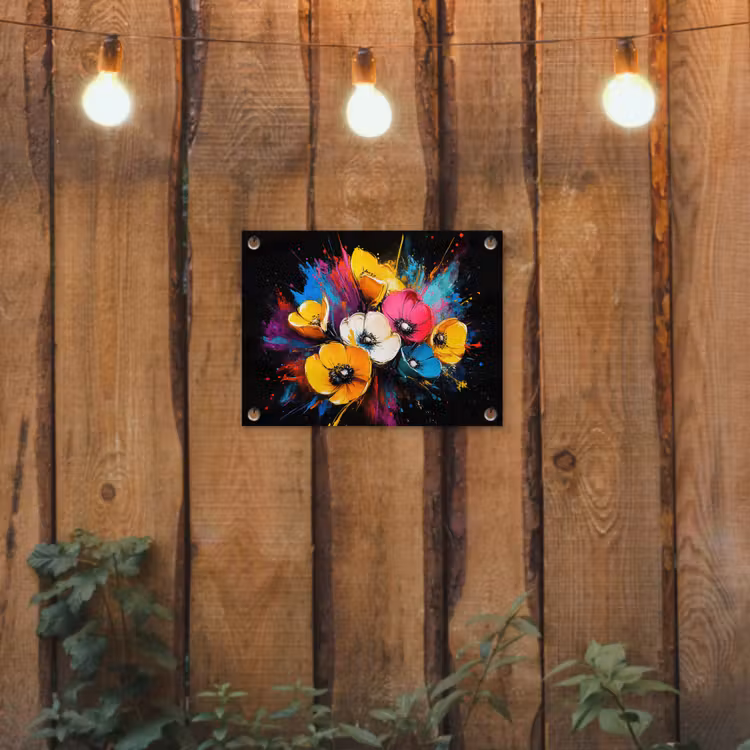 Tuinposter - Bloemen - Kleurrijk - Graffiti - Modern - Boeket — 3