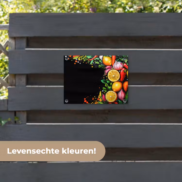 Tuinposter - Citroenen - Peper - Kruiden - Graffiti - Verf - Abstract — 6