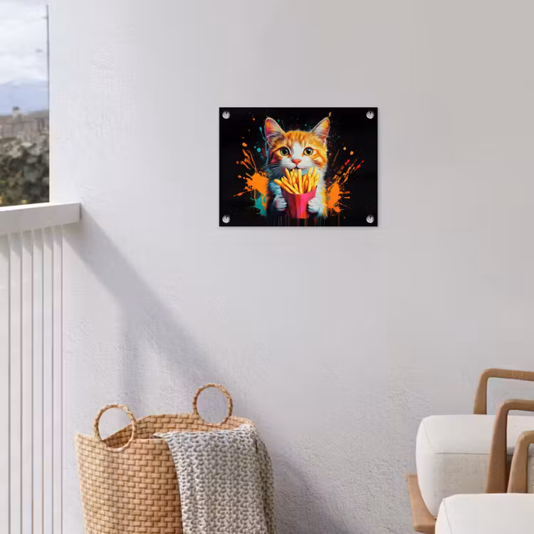 Tuinposter - Kat - Eten - Patat - Graffiti - Abstract — 5