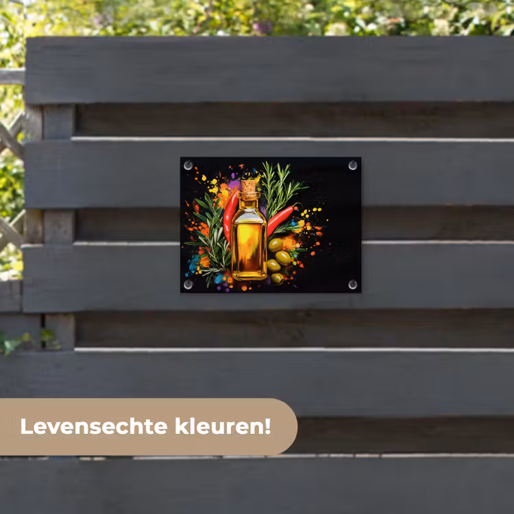 Tuinposter - Olijfolie - Graffiti - Peper - Olijven - Modern — 6