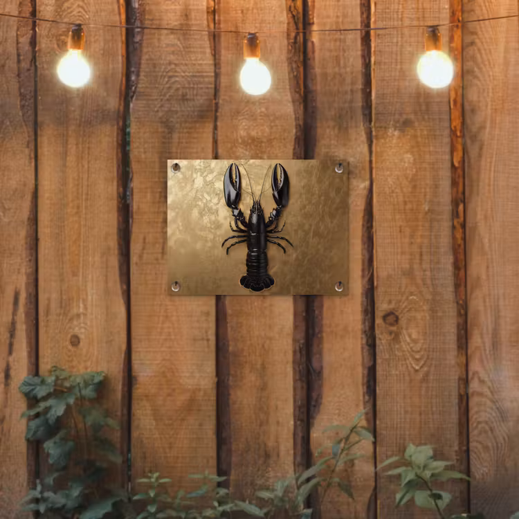 Tuinposter - Kreeft - Zwart - Goud - Luxe — 2