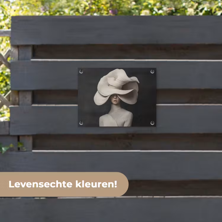 Tuinposter - Modern - Vrouw - Hoed — 6