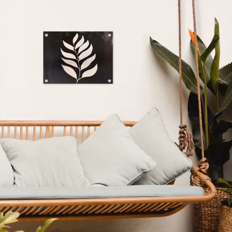 Tuinposter - Blad - Wit - Minimalistisch — 4