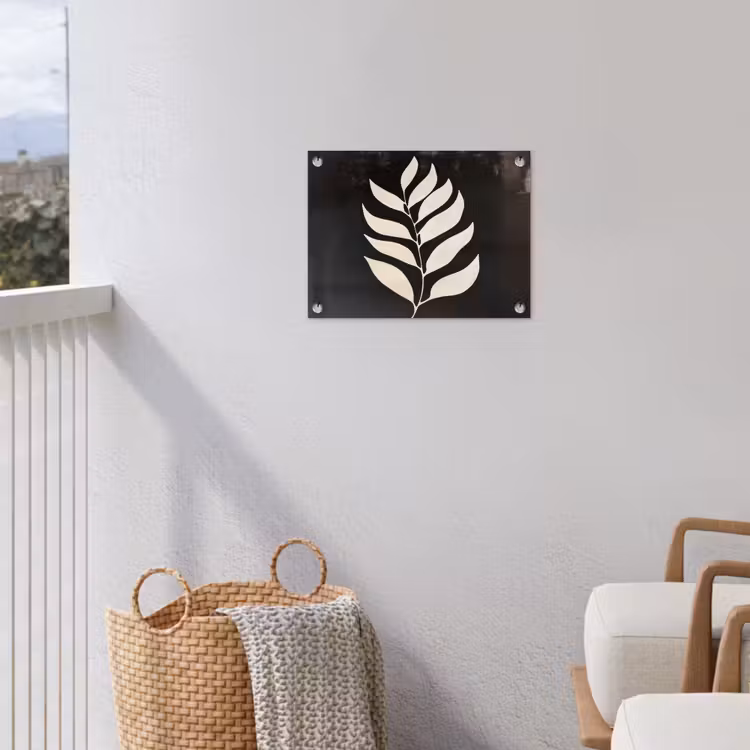 Tuinposter - Blad - Wit - Minimalistisch — 5