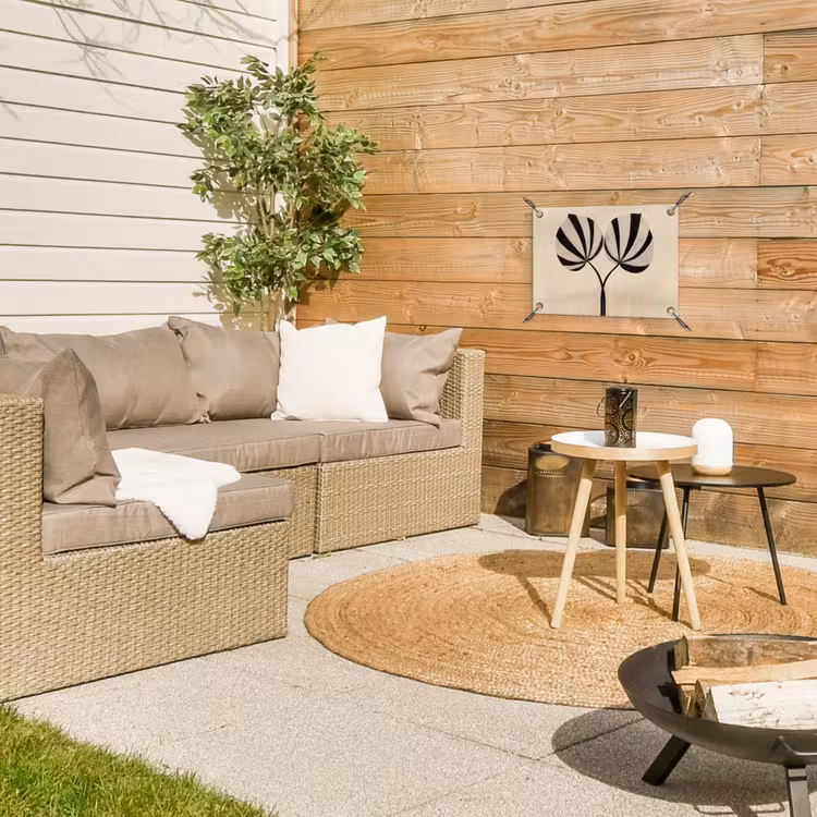 Tuinposter - Bladeren - Gestreept - Stengel - Beige — 2
