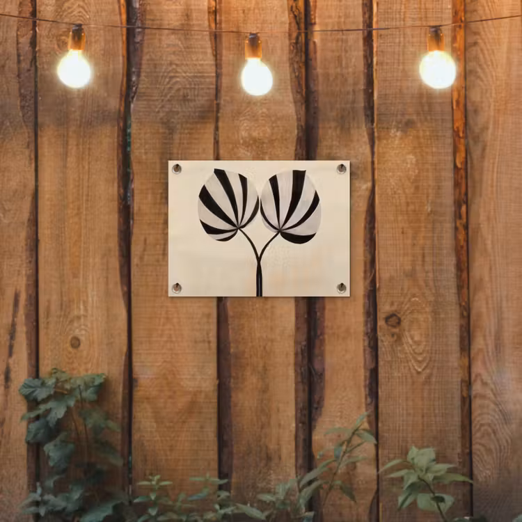 Tuinposter - Bladeren - Gestreept - Stengel - Beige — 3