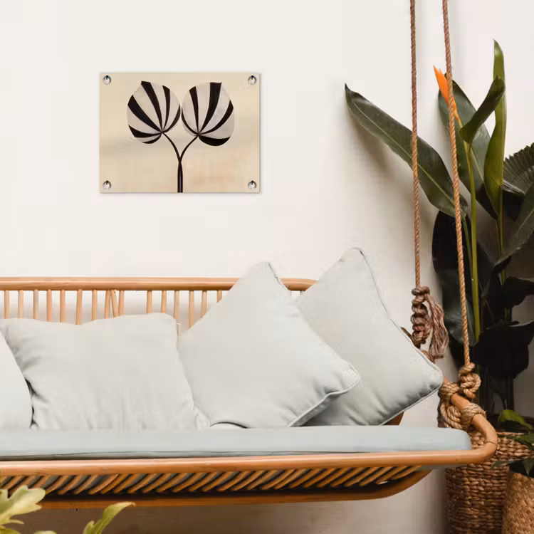 Tuinposter - Bladeren - Gestreept - Stengel - Beige — 4