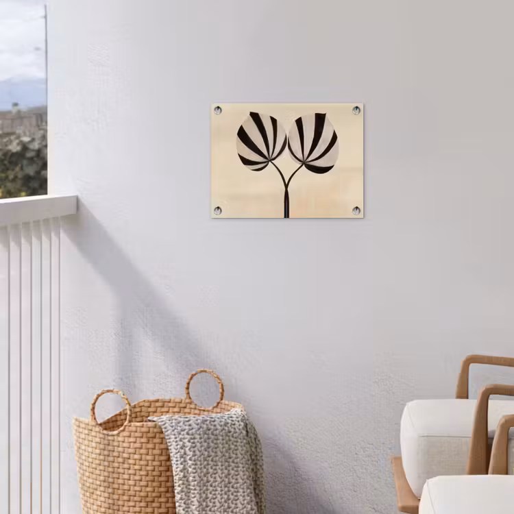 Tuinposter - Bladeren - Gestreept - Stengel - Beige — 5