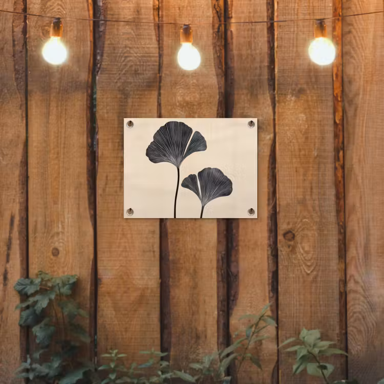 Tuinposter - Bladeren - Minimalistisch - Zwart — 3