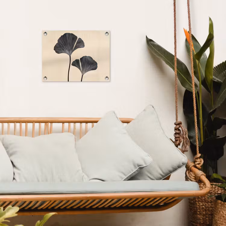 Tuinposter - Bladeren - Minimalistisch - Zwart — 4
