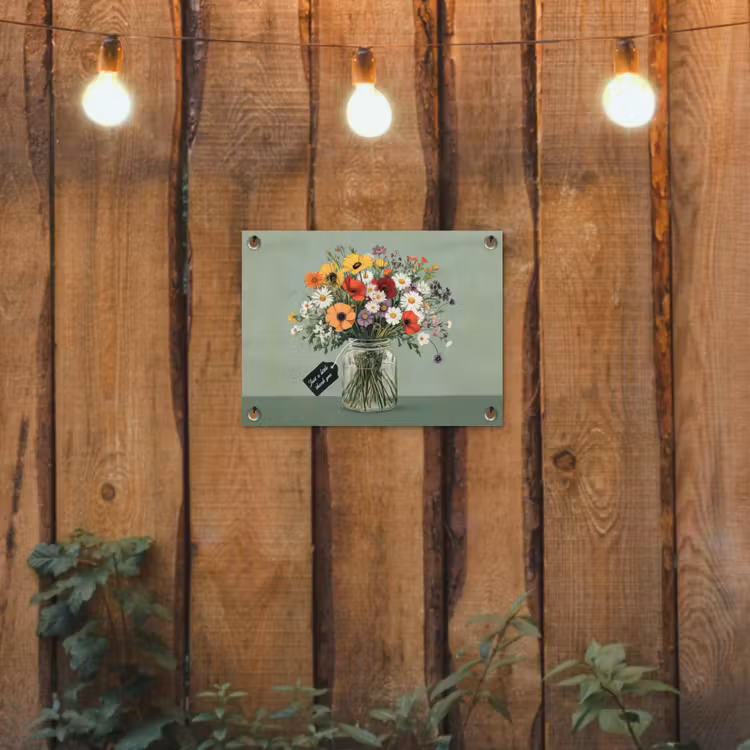 Tuinposter - Bloemen - Vaas - Kaartje — 3