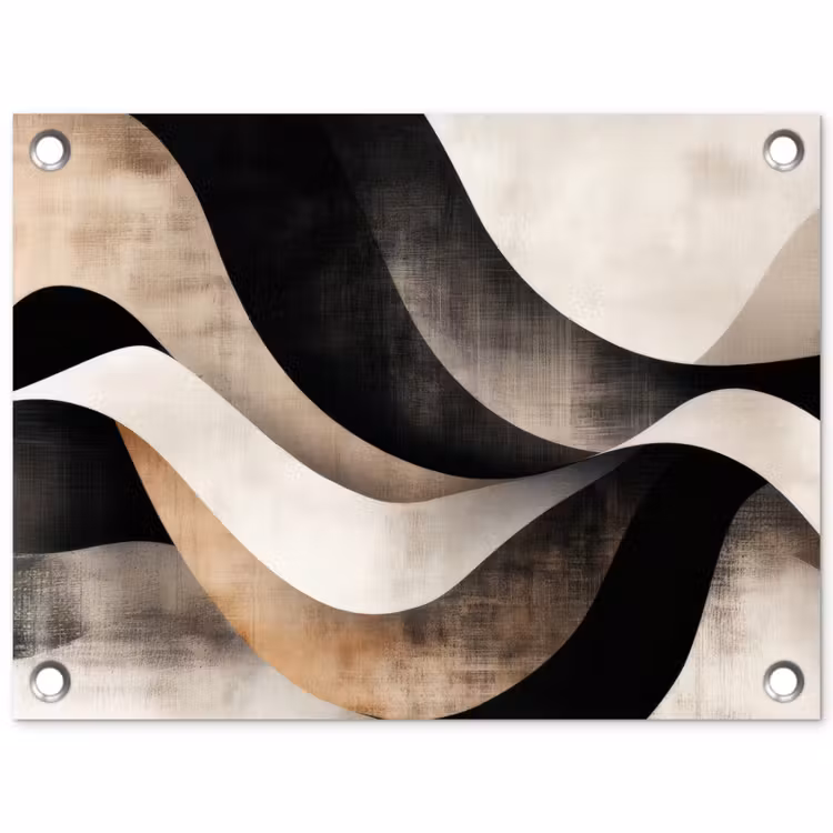 Tuinposter - Abstract - Golven - Zwart - Verweerd — 1