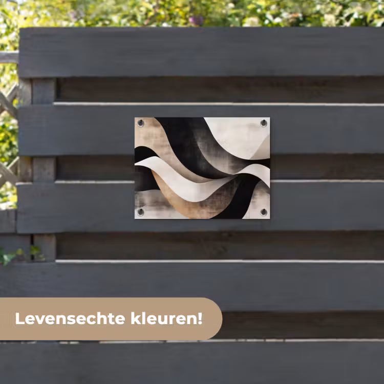 Tuinposter - Abstract - Golven - Zwart - Verweerd — 6