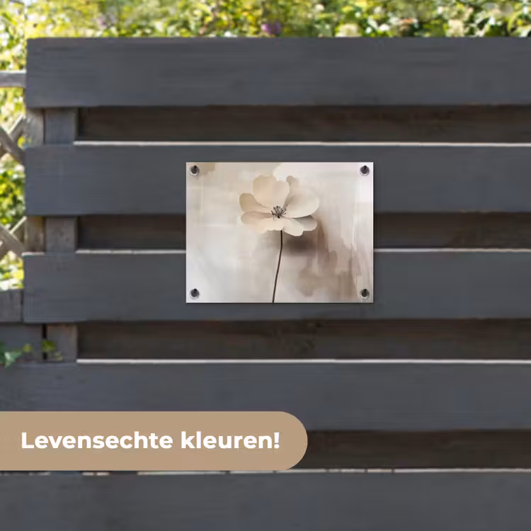 Tuinposter - Bloem - Beige - Verf - Schaduw — 6