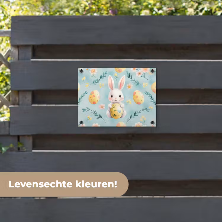 Tuinposter - Konijn - Eieren - Takjes — 6