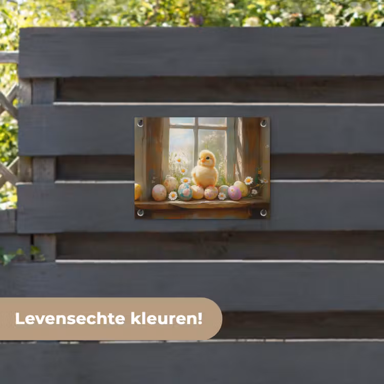 Tuinposter - Kuiken - Raam - Paaseieren — 6