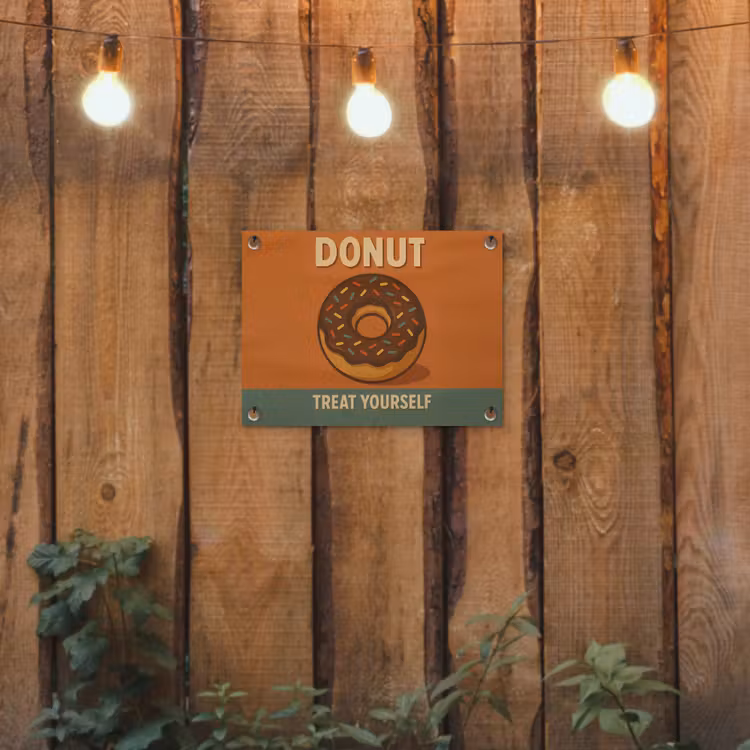 Tuinposter - Donut - Spikkels - Kleurrijk - Quote — 3