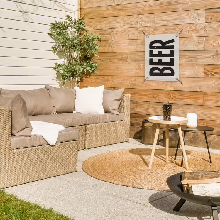 Tuinposter - Beer - Vintage - Zwart - Beige — 3