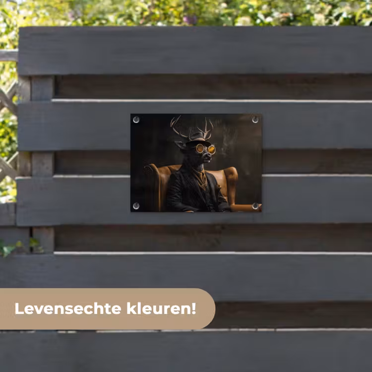 Tuinposter - Hert - Zonnebril - Zwart - Pak — 6