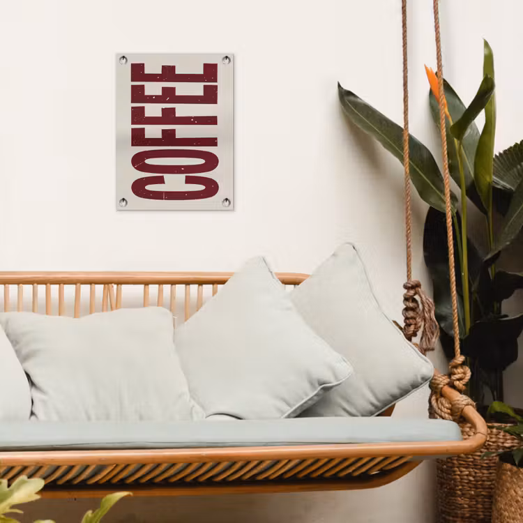 Tuinposter - Koffie -Japandi - Rood - Vintage — 4