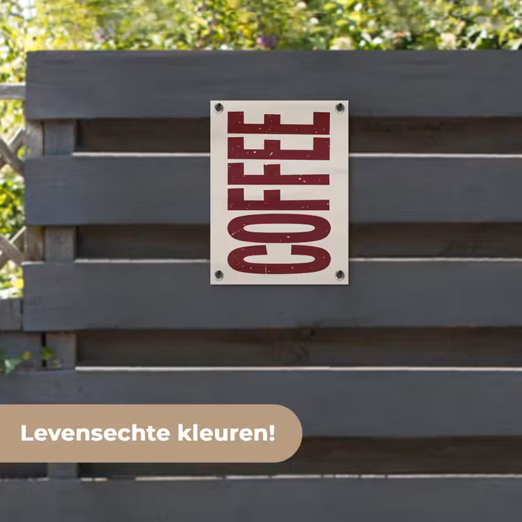 Tuinposter - Koffie -Japandi - Rood - Vintage — 6