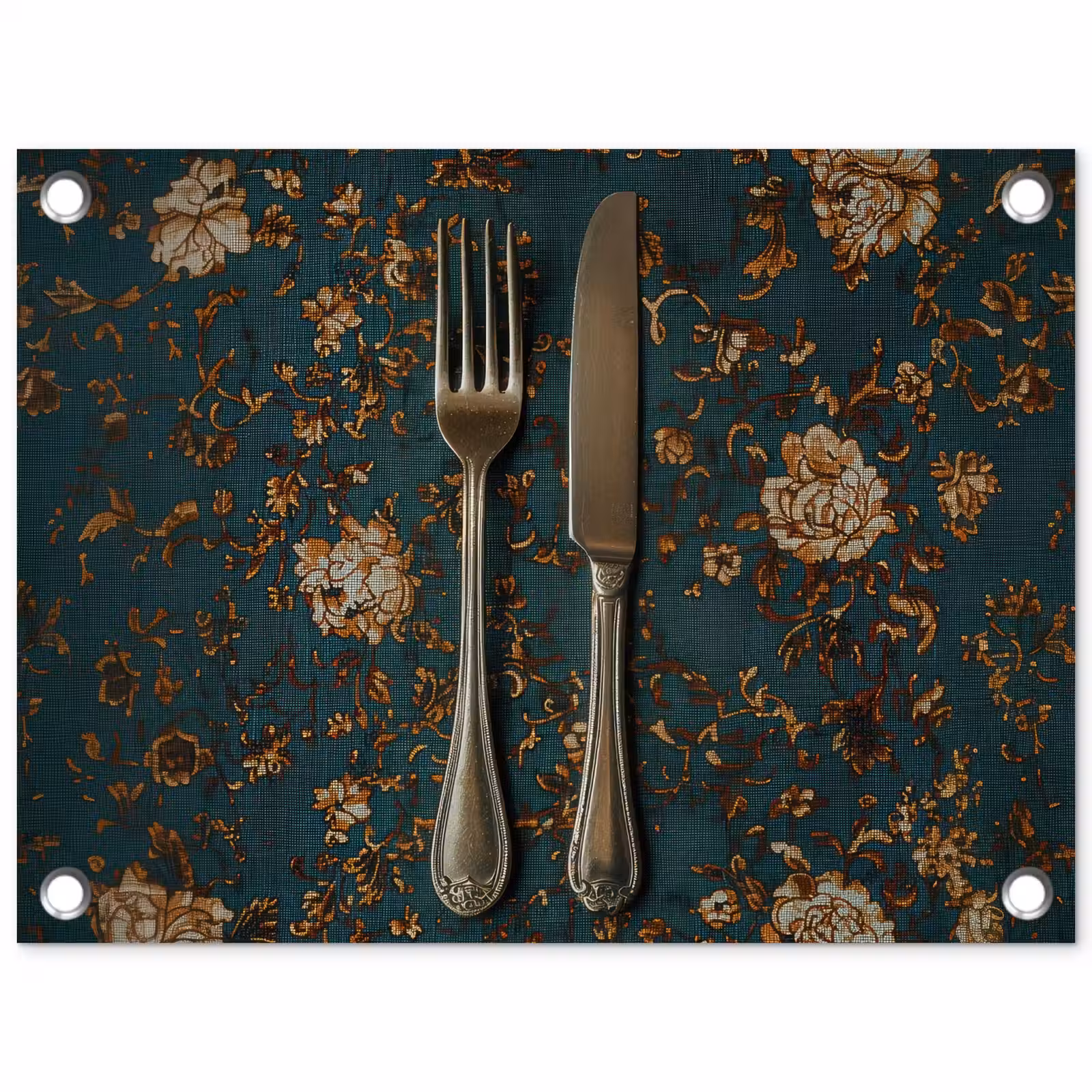 Tuinposter - Bloemen - Goud - Bestek — 1