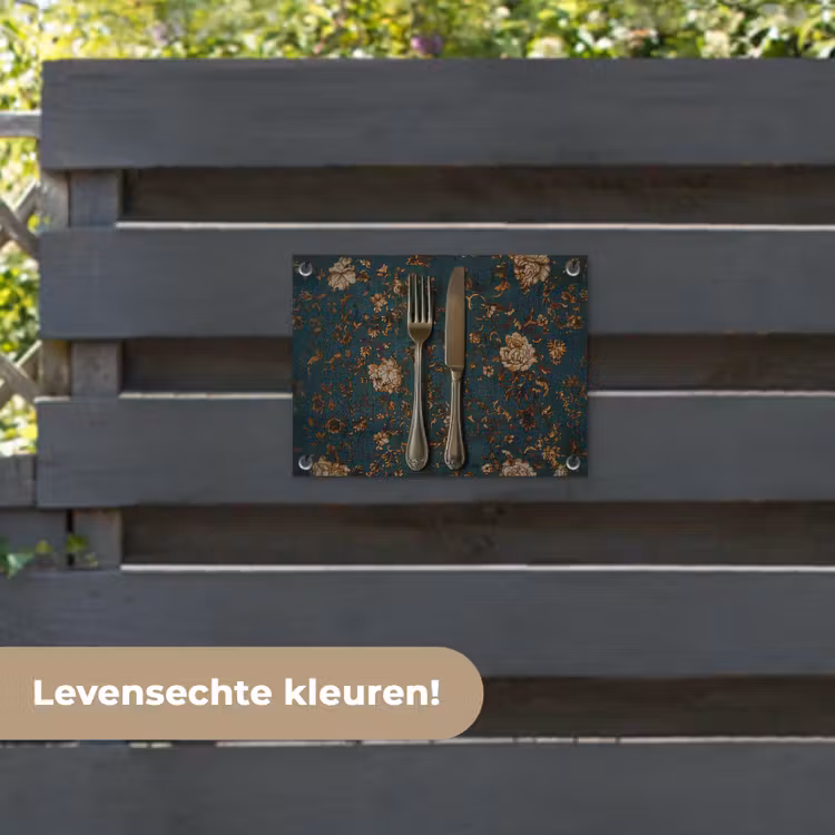 Tuinposter - Bloemen - Goud - Bestek — 6