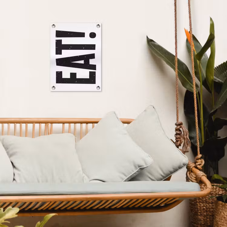 Tuinposter - Decoratie - Eten - Zwart - Wit — 4