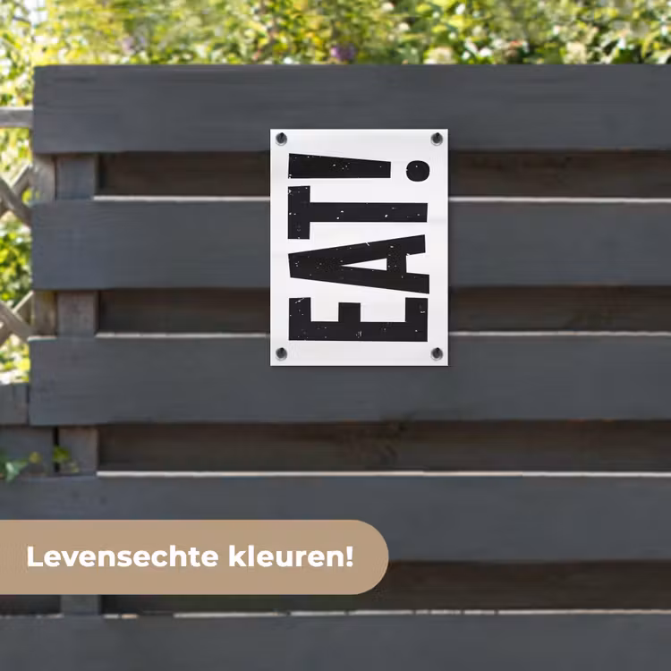 Tuinposter - Decoratie - Eten - Zwart - Wit — 6