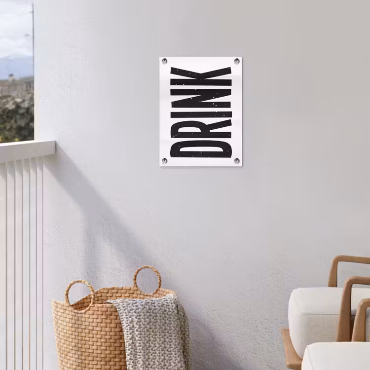 Tuinposter - Drink - Zwart - Wit - Decoratie — 5