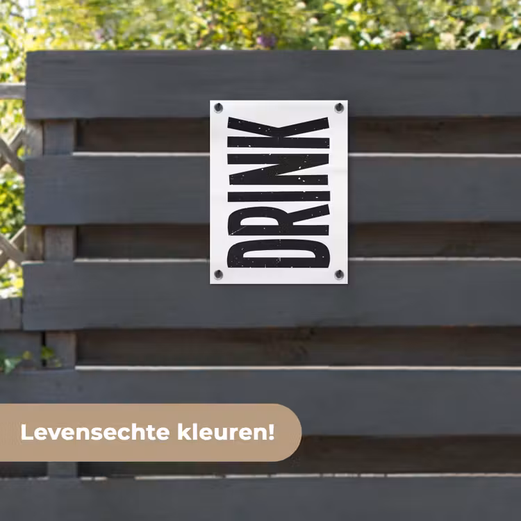 Tuinposter - Drink - Zwart - Wit - Decoratie — 6