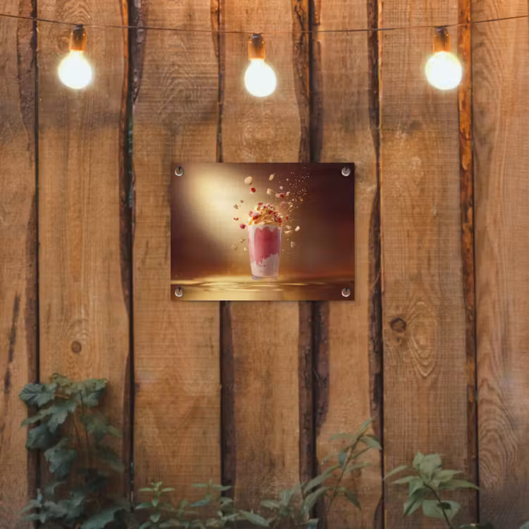 Tuinposter - Framboos - Smoothie - Drinken - Roze — 3
