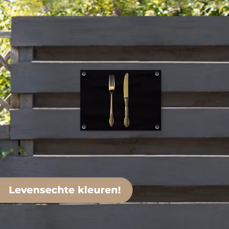 Tuinposter - Goud - Vork - Mes — 6
