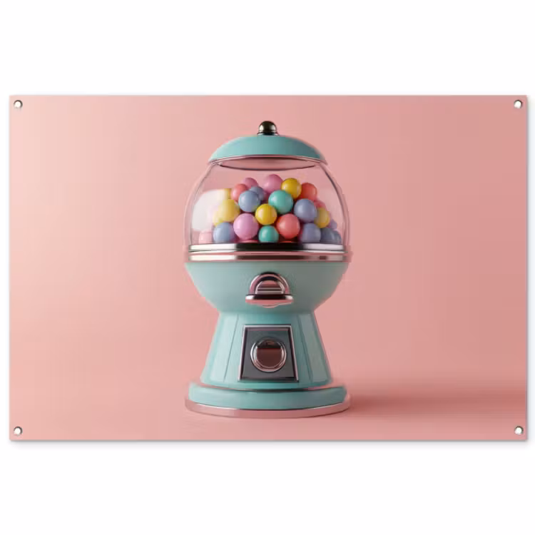 Tuinposter - Kauwgom - Retro - Snoep - Roze — 1