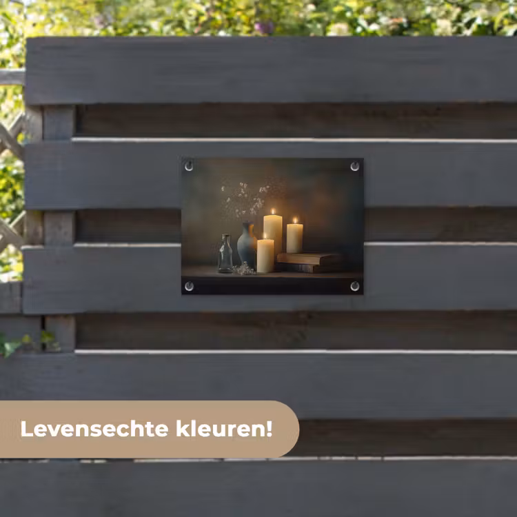 Tuinposter - Kaarsen - Stilleven - Rustiek - Boeken — 6