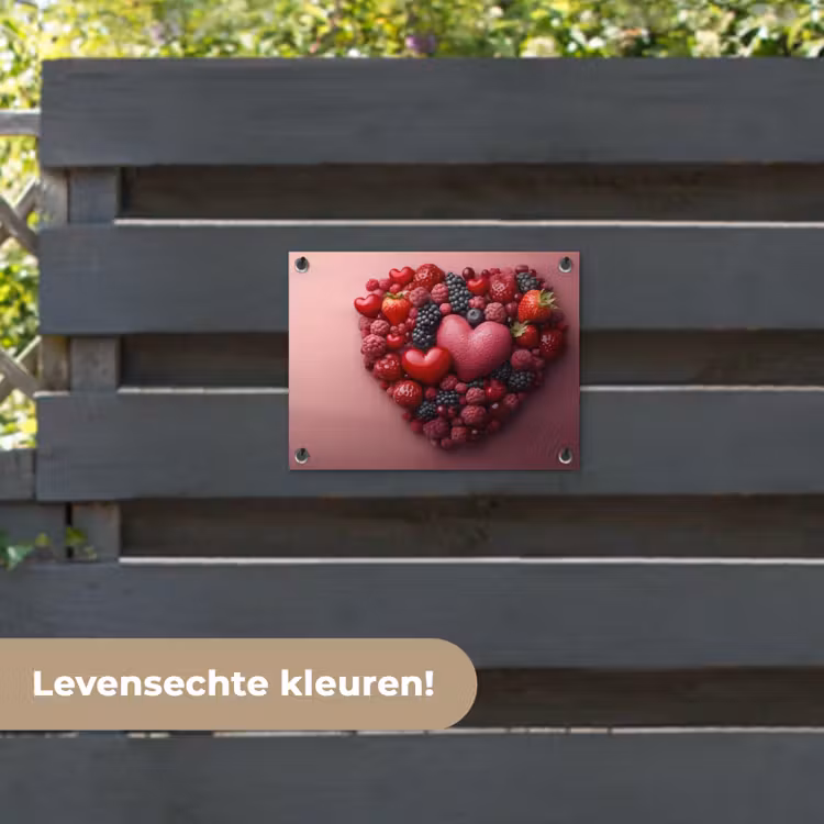 Tuinposter - Fruit - Hartjes - Aardbeien - Frambozen - Bosbessen — 6