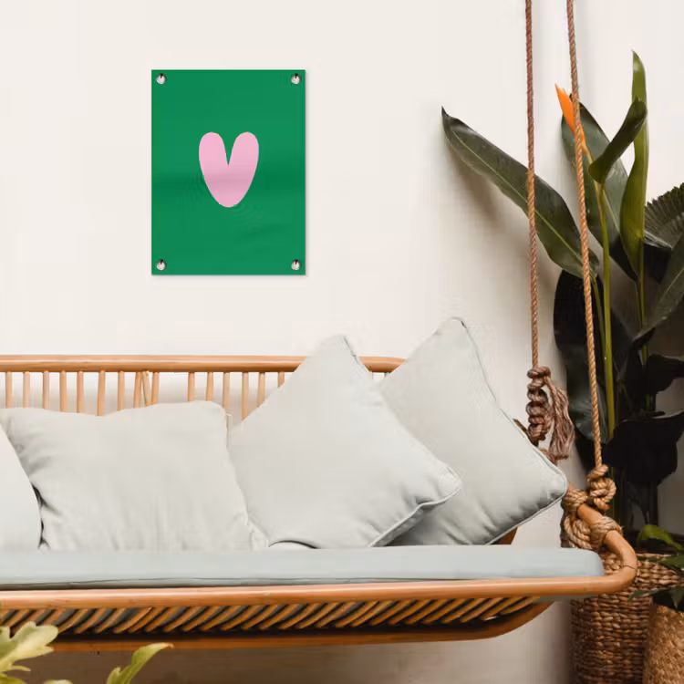 Tuinposter - Groen - Hart - Minimalistisch - Valentijn — 4